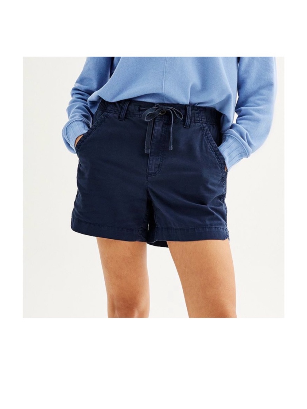 Sonoma Navy High-Waist Drawstring Utility Shorts
